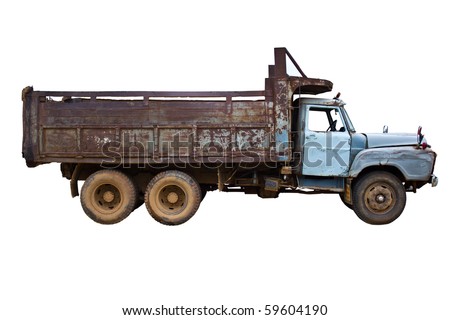 Old truck isolated on white background