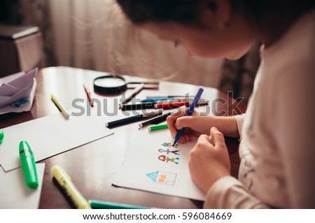 little girl rikuet flomesterami home and family Royalty-Free Stock Photo #596084669