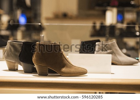 Women shoes in a fancy boutique