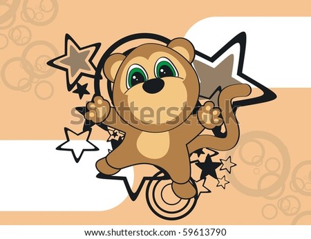 monkey baby cartoon background in vector format