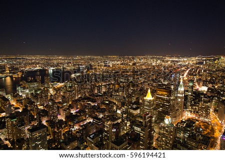 USA, New York, New York City at night