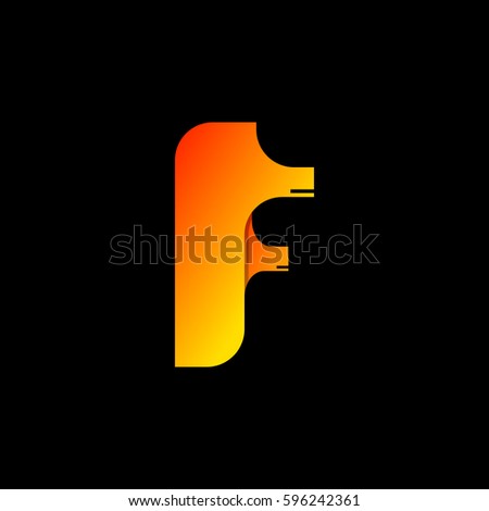 F initial letter Animal style design icon logo