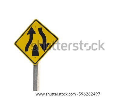 prepare for cross lane sign on white background 