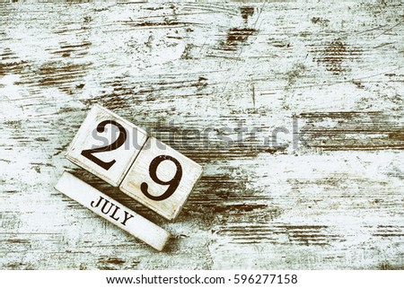 July 29th Calendar