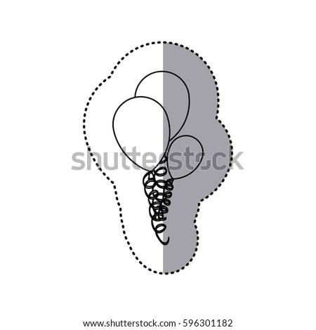 figure balloon fly icon, vector illustraction design image