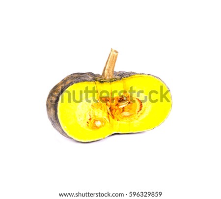 Pumpkins on white background