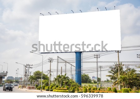 Blank billboard for new advertisement Royalty-Free Stock Photo #596339978