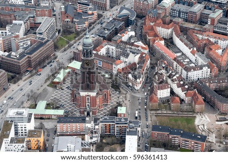 Hamburg, Germany and Suburbs from above