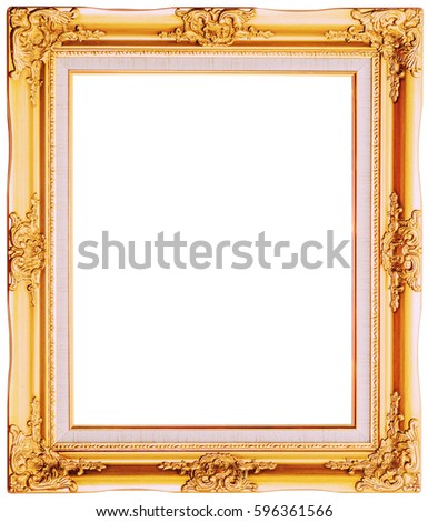Vintage picture frame isolate on white


