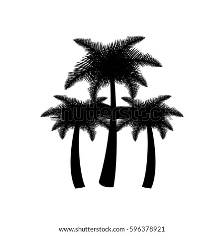 dark contour palms icon, vector illustraction design