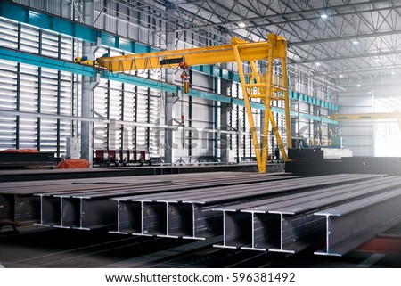 iron and steel in industrial warehouse