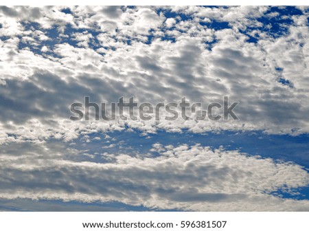 View of the cloudy fluffy sky like paradise
