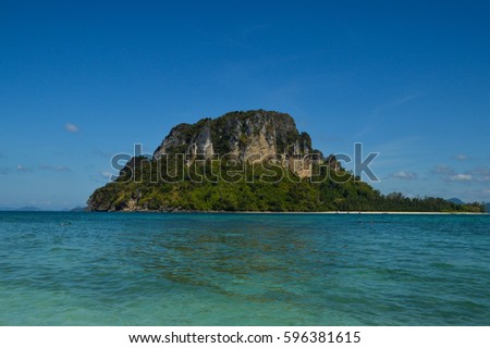 landscape of the island in the middle of andaman sea blue sky as a background 
