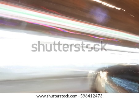 Blur picture of high speed driving on road at night by drunken man. Abstract of this image is dangerous by drunk driver.