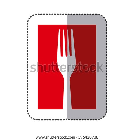 red fork cutlery icon, vector illustraction design image