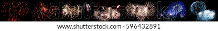 High altitude fireworks Royalty-Free Stock Photo #596432891