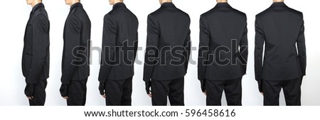A group photo of business man from side view to the back view
