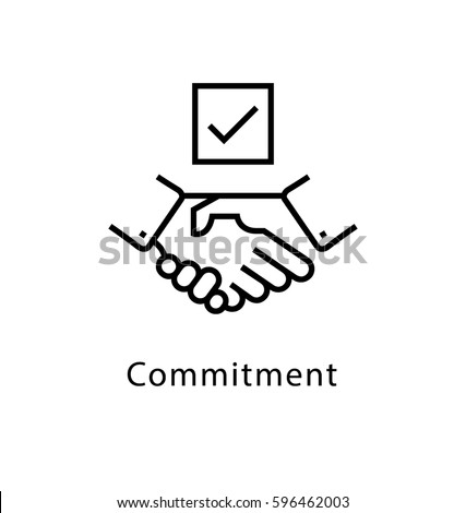 Commitment Vector Line Icon Royalty-Free Stock Photo #596462003