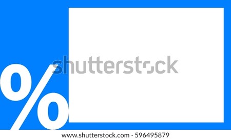 % SALE LABEL CARD - HORIZON BLUE Color - White Background with Space for the item's Price - Flat Graphic Design