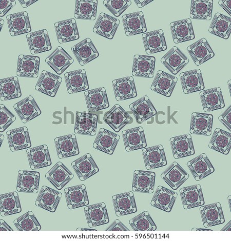 Doodle bisquit or cracker background. Cookie seamless pattern.