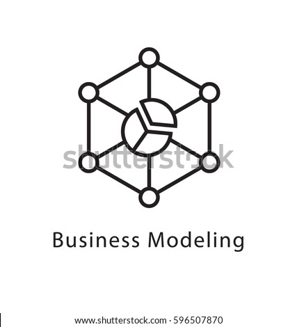 Business Modeling Vector Line Icon Royalty-Free Stock Photo #596507870