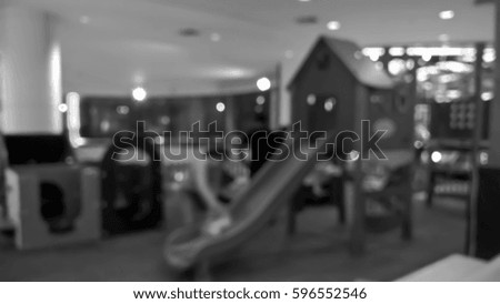  Blurry indoor playground background - Dark tone black and White