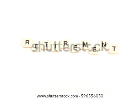 Word Retirement on white background