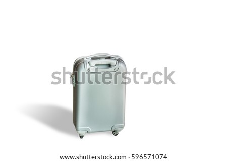 grey travel suitcase isolated on white background