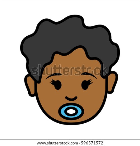 girl baby face with pacifier avatar icon