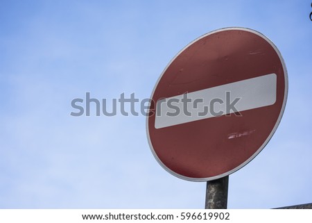 No entry - No entrance - restricted road sign Irish Road Signs