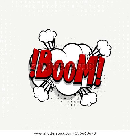 Lettering boom. Comics book balloon. Bubble icon speech phrase. Comic font template. Cartoon exclusive font label tag expression. Comic text sound effects. Sounds vector illustration.
