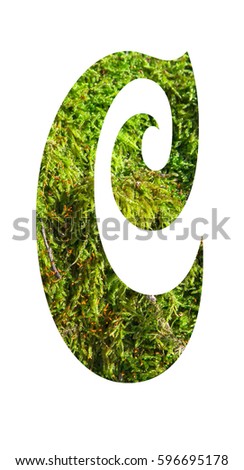 C  letter in moss