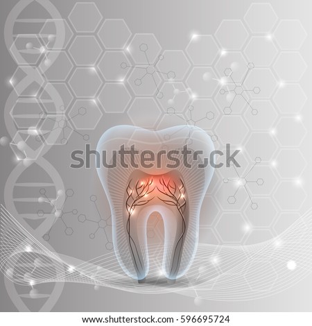 Tooth cross section abstract DNA light grey background 
