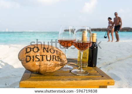 Do not disturb sign on coconut