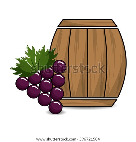 barrel of wine with grape icon