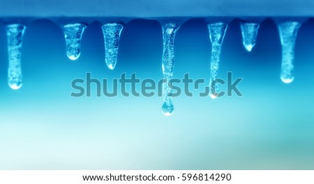 Photos background with wonderful clear blue icicle