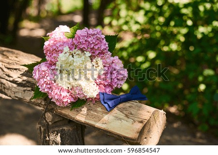 bouquet with butterfly on the nature
