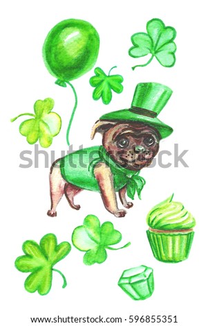 St.Patrick's day watercolor set 