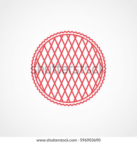 Wafer Pie Red Line Icon On White Background
