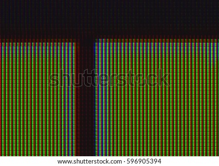 Black Letter "T" on Yellow  Abstract Pattern Background,
Macro Photography of  Television Screen
