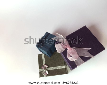 gift boxes with ribbon  and bow isolated on white background