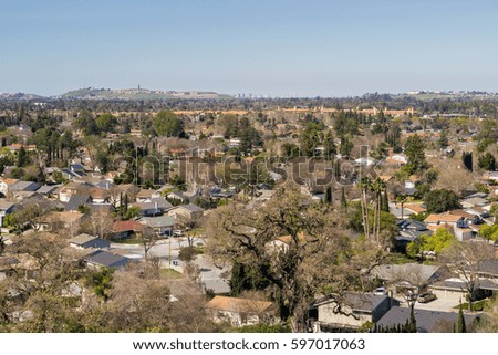 View towards Communications Hill and downtown San Jose from Santa Teresa Park, San Francisco bay area, California