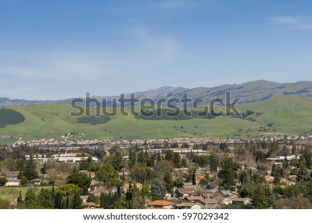 View towards Mount Hamilton from Santa Teresa park, San Jose, south San Francisco bay area, California