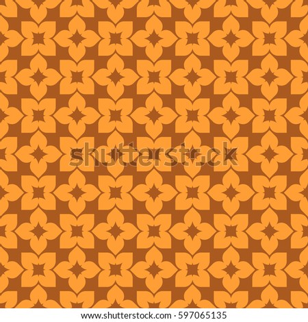 Vector seamless pattern. Modern stylish texture. Repeating geometric tracery. Contemporary graphic design. Orange color Background.