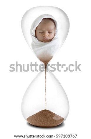 Last minute. Hourglass with baby