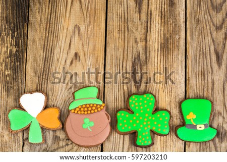 Gingerbread cookies with picture for St. Patrick's Day Studio Photo