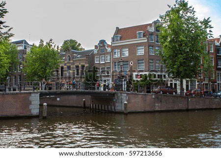 Houses on Amsterdam Canal, Holland