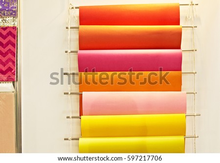 Samples of multi-colored fabrics