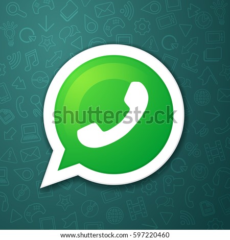 phone handset in speech bubble vector messenger icon Royalty-Free Stock Photo #597220460