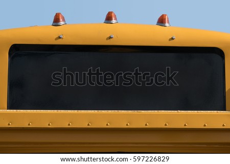 blank sign on yellow school bus - copy space 